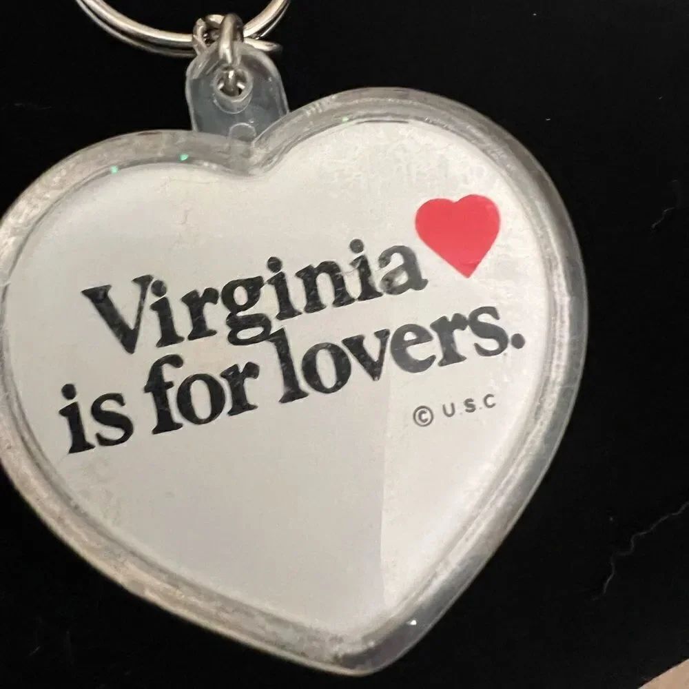 Two vintage state keychains. California and Virginia.